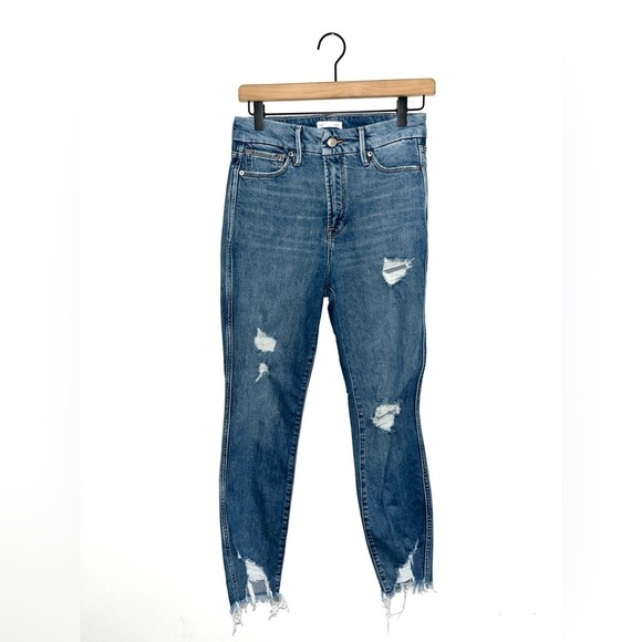 GOOD AMERICAN High Rise Blue Jeans Size 25/0 - Picture 1 of 10